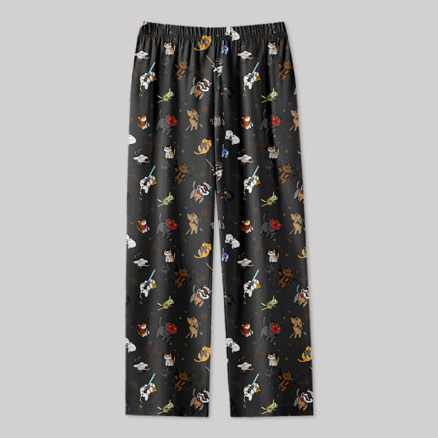 Tie The Fighter Cat Funny Geek Loungewear Pants