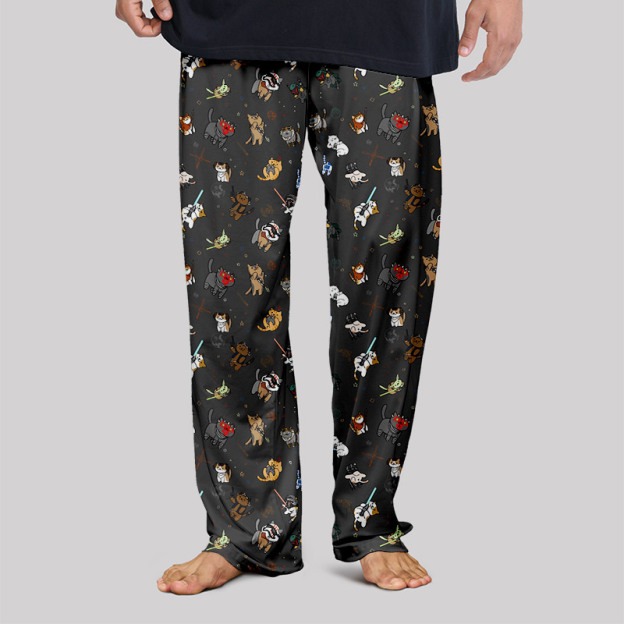 Tie The Fighter Cat Funny Geek Loungewear Pants