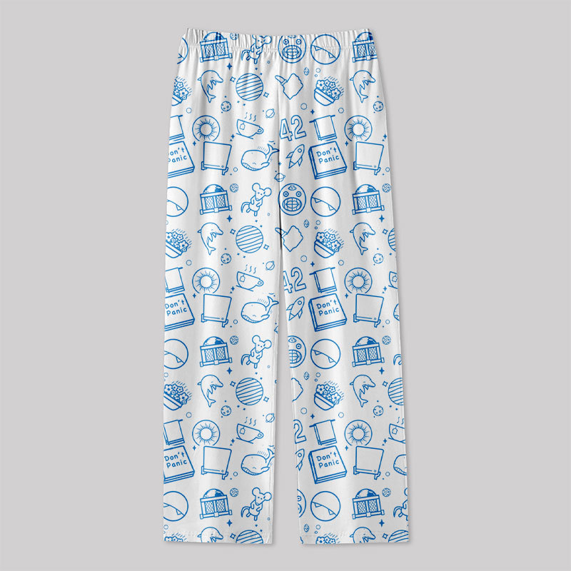 The Hitchhiker's Guide to the Galaxy White Geek Loungewear Pants
