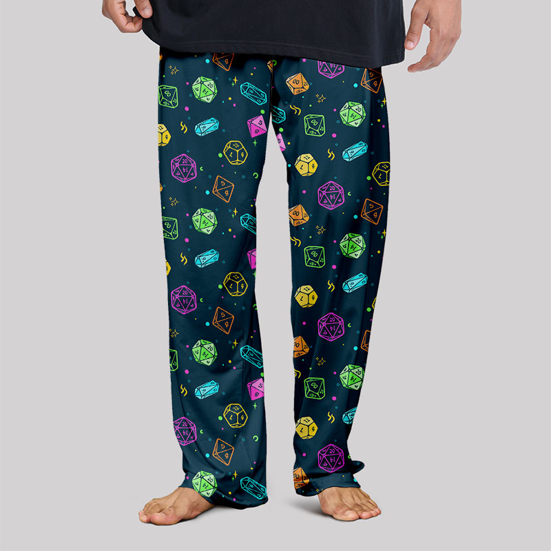 Colorful DND Dice RPG Geek Loungewear Pants