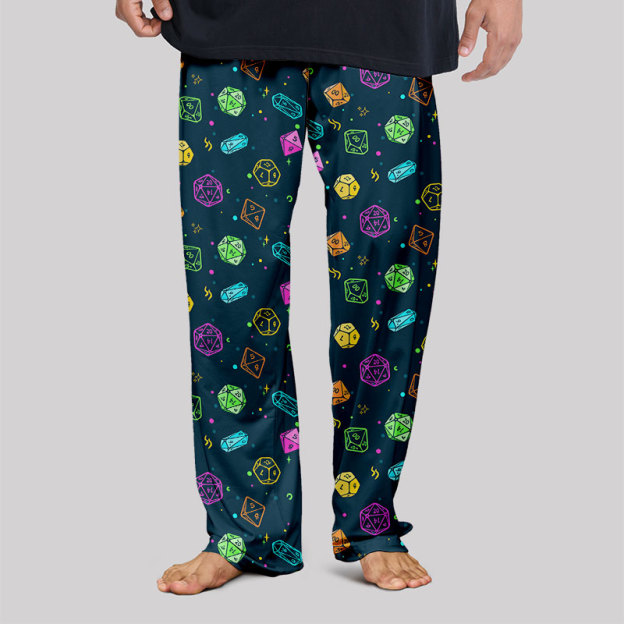 Colorful DND Dice RPG Geek Loungewear Pants