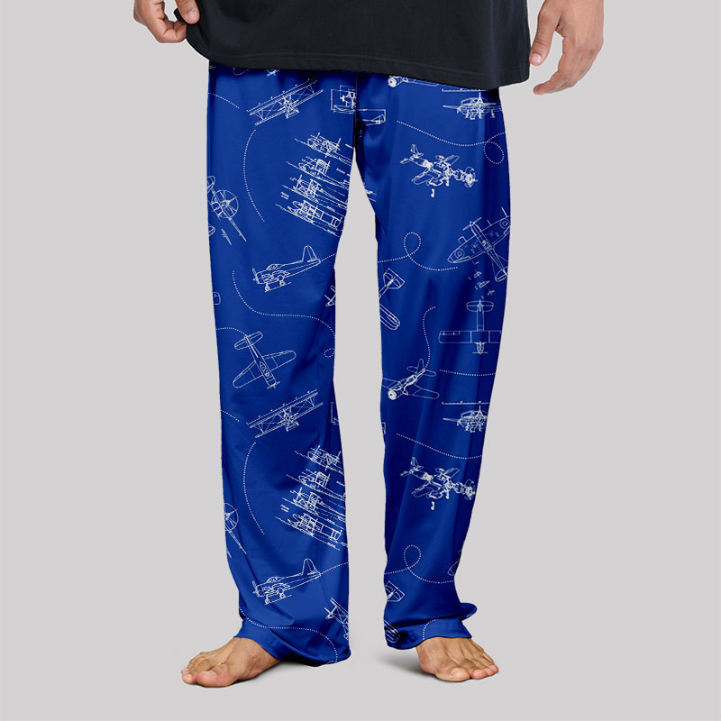 Aircraft Blueprint Geek Loungewear Pants