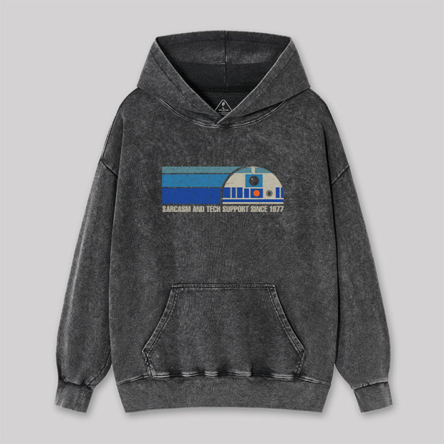 Providing Sarcasm and Tech Support Since 1977 Washed Hoodie