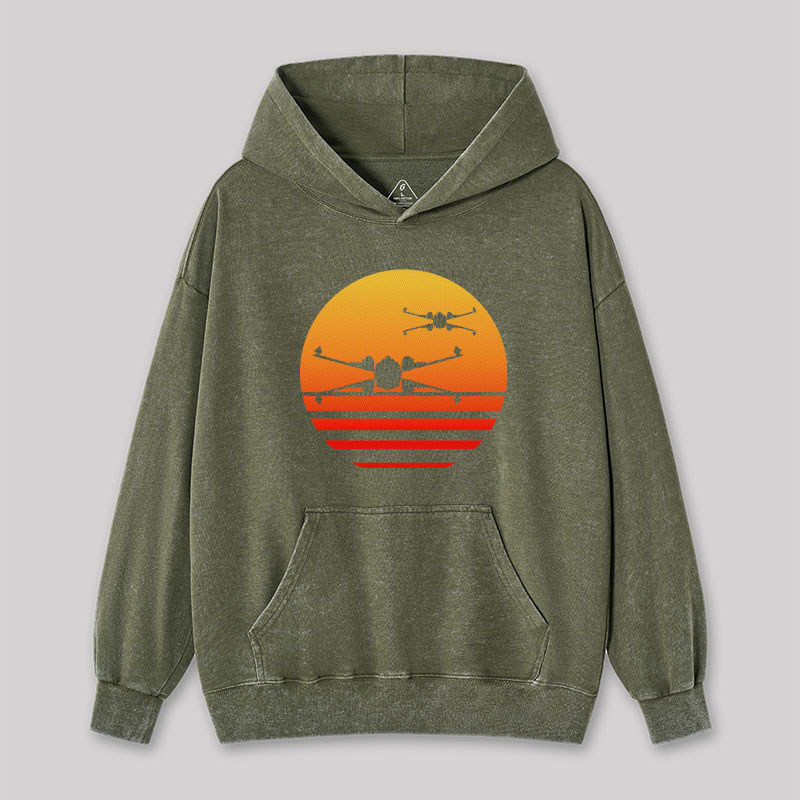 Sunset Wing Starfighter Washed Hoodie