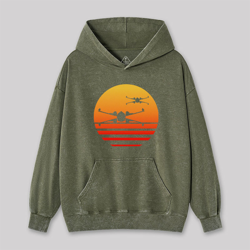 Sunset Wing Starfighter Washed Hoodie