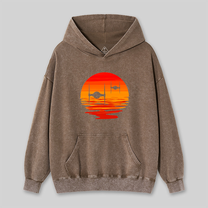 Sunset Wing Starfighter Washed Hoodie