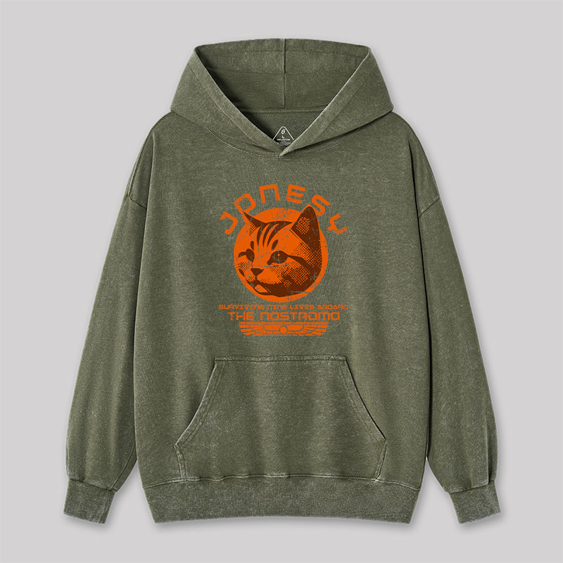 Jonesy Surviving Nine Lives Aboard The Nostromo Washed Hoodie