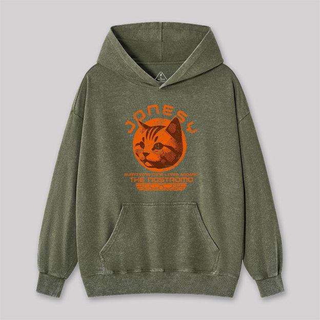 Jonesy Surviving Nine Lives Aboard The Nostromo Washed Hoodie