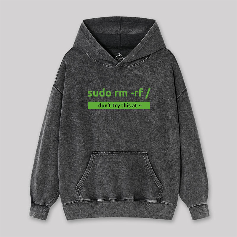 Sudo Linux Programming Command Washed Hoodie