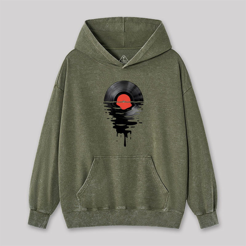 Vinyl LP Music Record Sunset Red Washed Hoodie