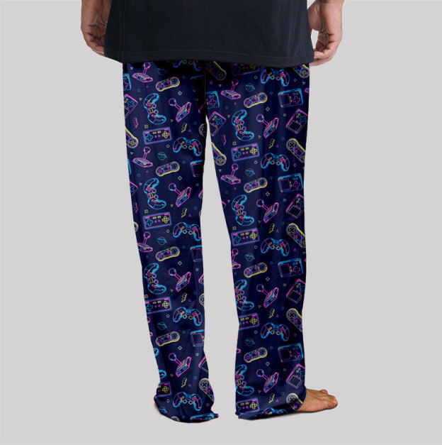 Cyberpunk Neon Game Console Geek Loungewear Pants