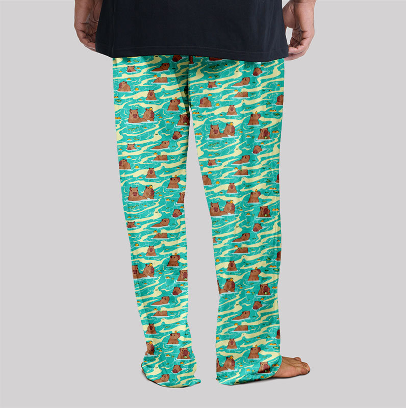 Capybara Swimming Hawaii Geek Loungewear Pants