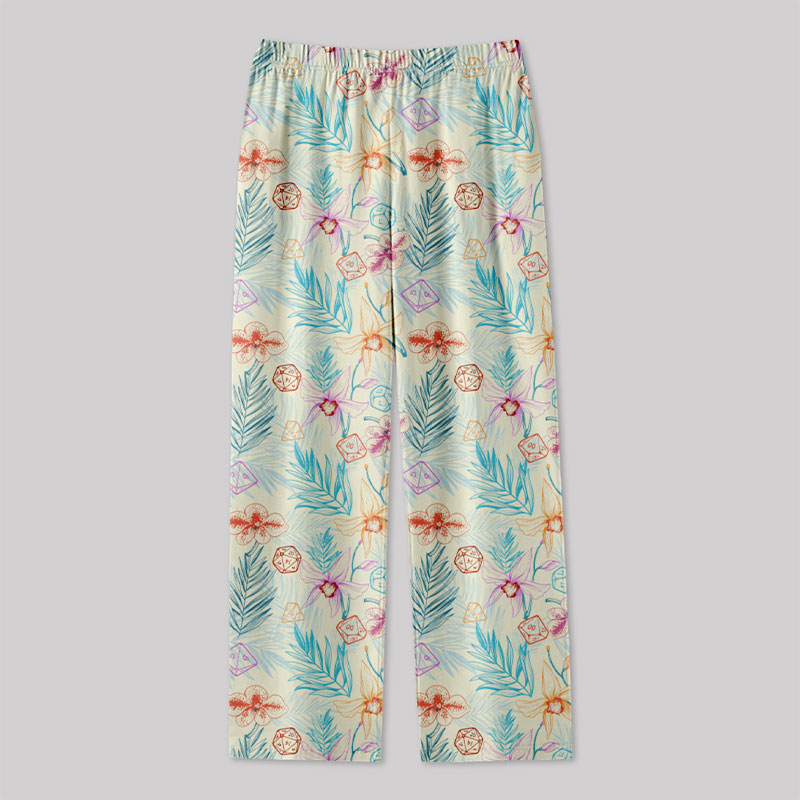 DND Plants and Polyhedral Dice Geek Loungewear Pants
