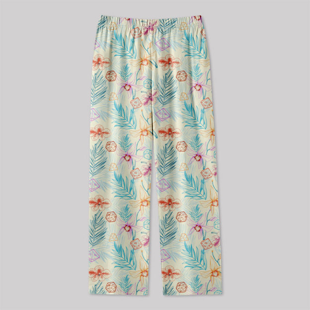 DND Plants and Polyhedral Dice Geek Loungewear Pants