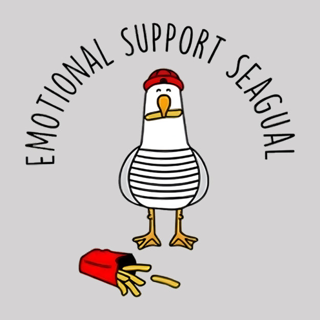 EMOTIONAL SUPPORT SEAGULL Geek T-Shirt