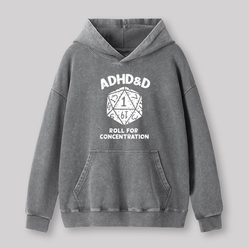 ADHD&D Geek Washed Hoodie