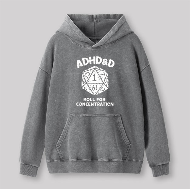 ADHD&D Geek Washed Hoodie