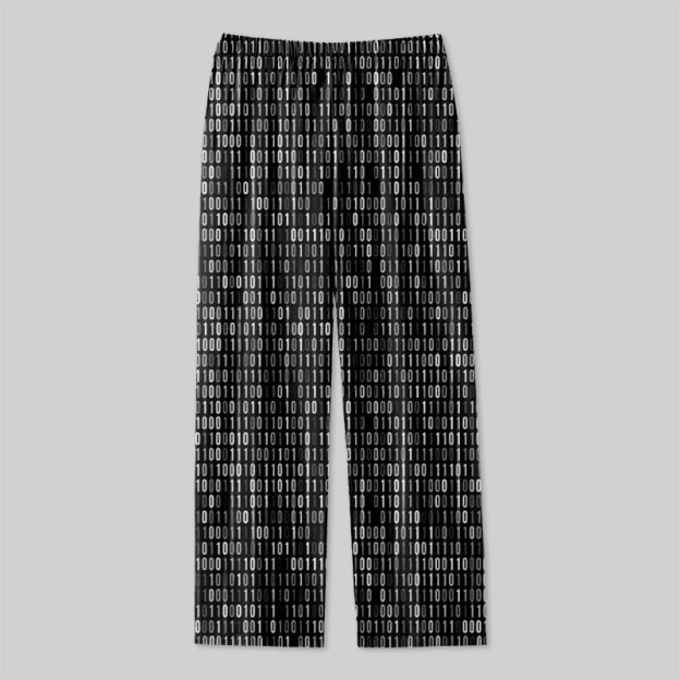 Binary Computer 1s and 0s Black Geek Loungewear Pants
