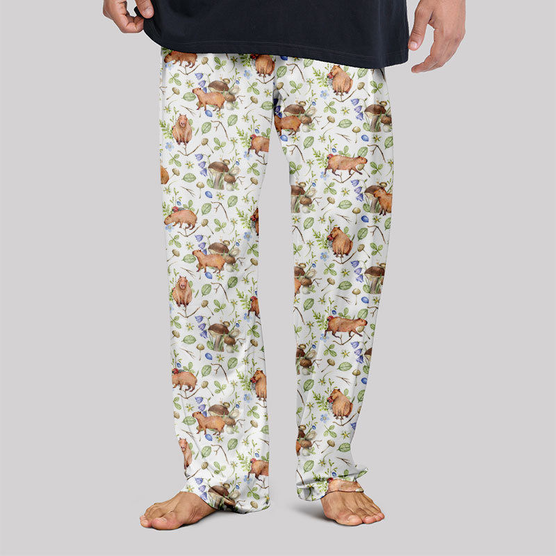 Watercolor Capybara Geek Loungewear Pants