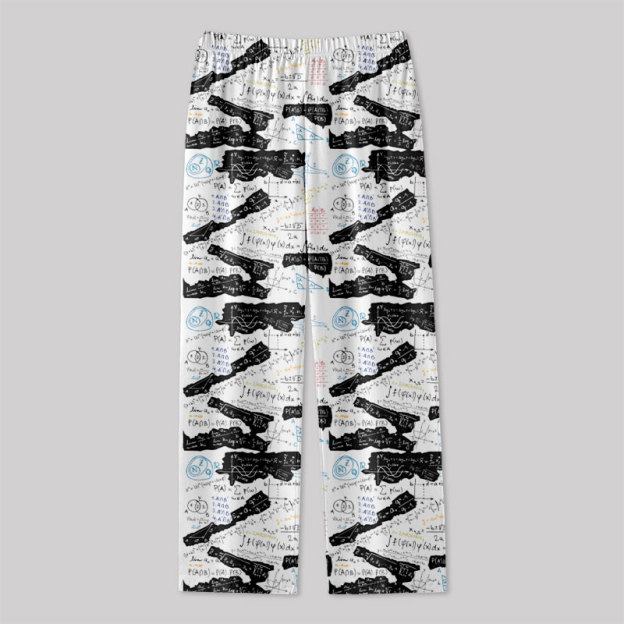 Mathematical Black and White Matching Geek Loungewear Pants