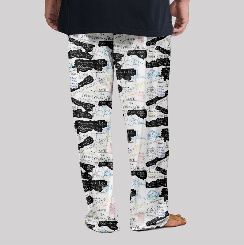Mathematical Black and White Matching Geek Loungewear Pants