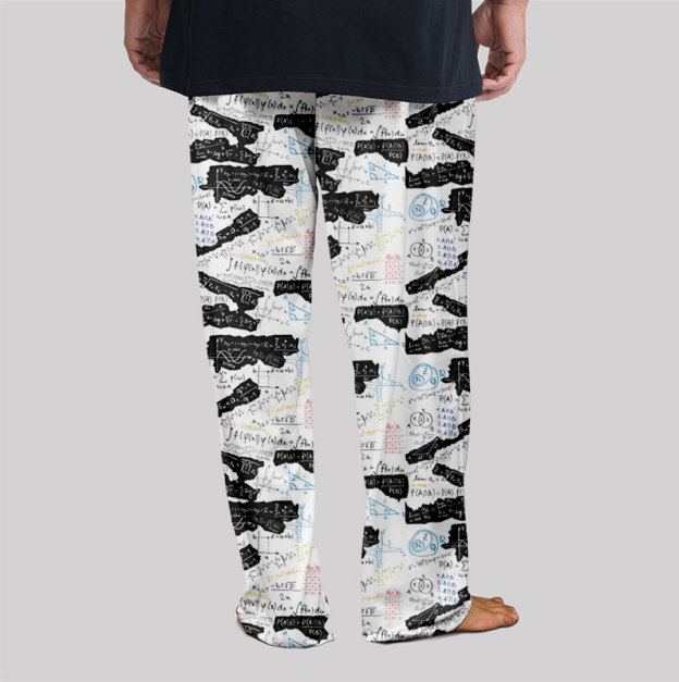 Mathematical Black and White Matching Geek Loungewear Pants