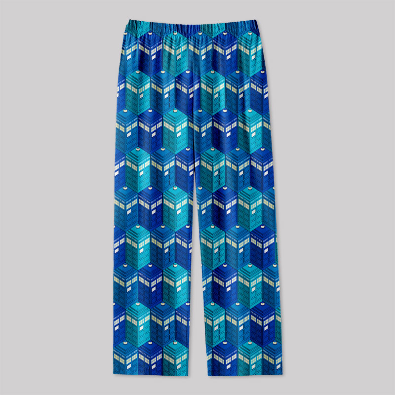 Blue Phone Booth Geek Loungewear Pants