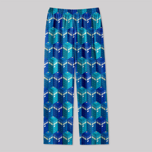 Blue Phone Booth Geek Loungewear Pants
