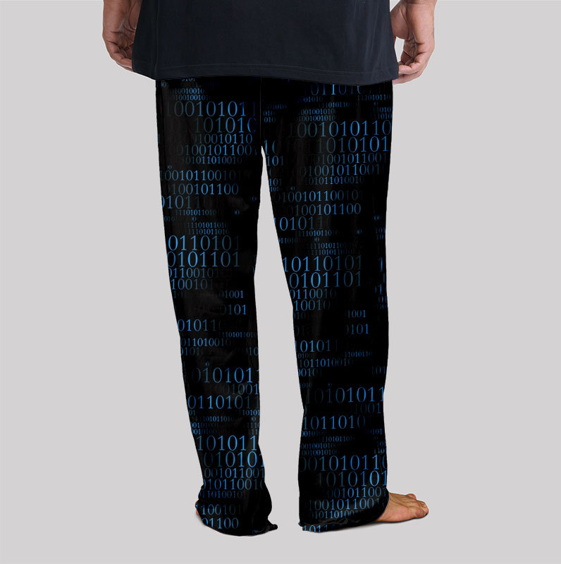 Binary Computer 1s and 0s Black Geek Loungewear Pants
