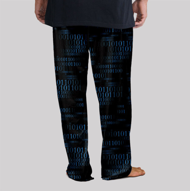 Binary Computer 1s and 0s Black Geek Loungewear Pants