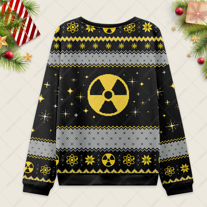 Legalize Recreational Plutonium Ugly Christmas Fuzzy Fleece Sweatshirt