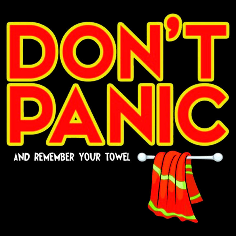 Don't Panic With Towel Geek T-Shirt