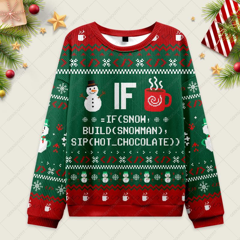 IF Code Ugly Christmas Fuzzy Fleece Sweatshirt