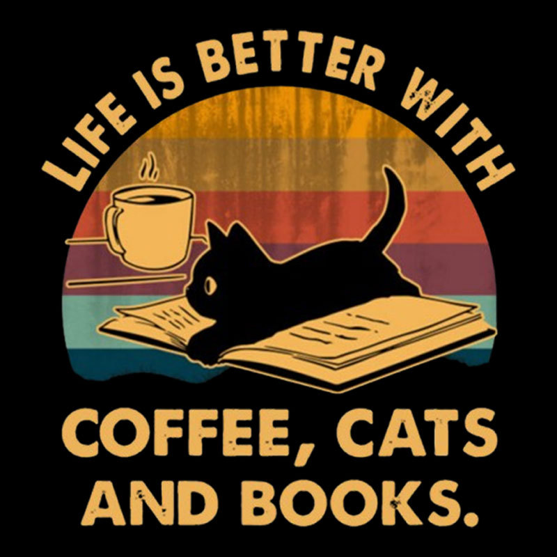 Life Is Better With Coffee Cats And Books Geek T-Shirt