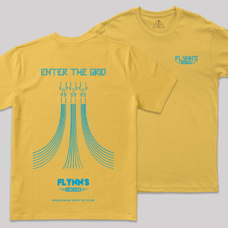 Enter The Grid Front and Back Printed Geek T-Shirt