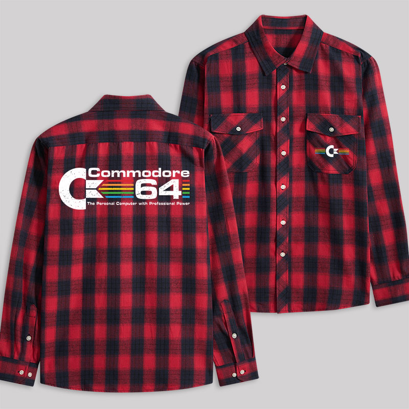 Commodore 64 Plaid Flannel Shirt
