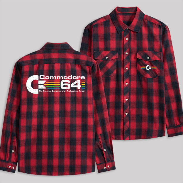 Commodore 64 Plaid Flannel Shirt