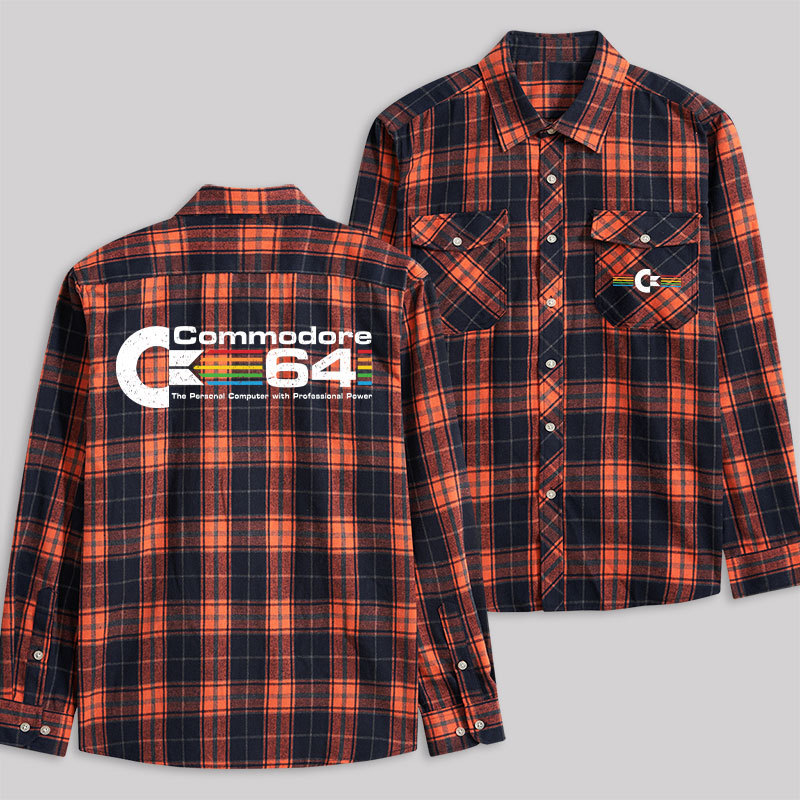 Commodore 64 Plaid Flannel Shirt