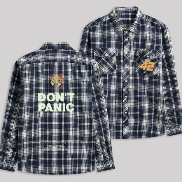 Don't Panic Plaid Flannel Shirt