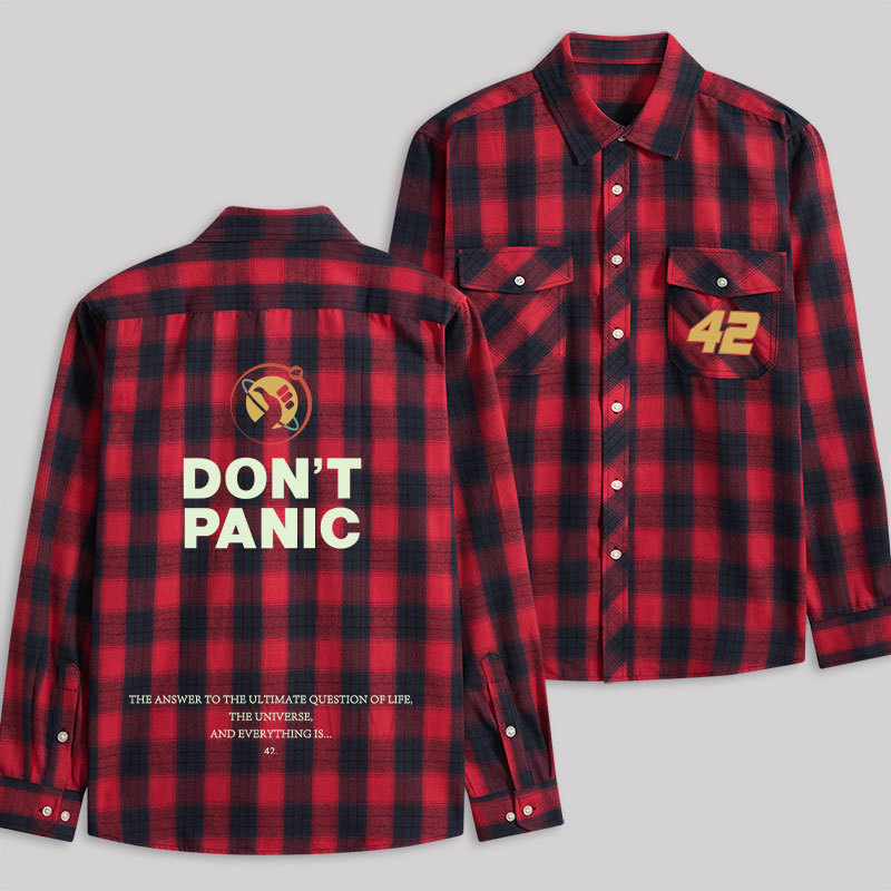 Don't Panic Plaid Flannel Shirt