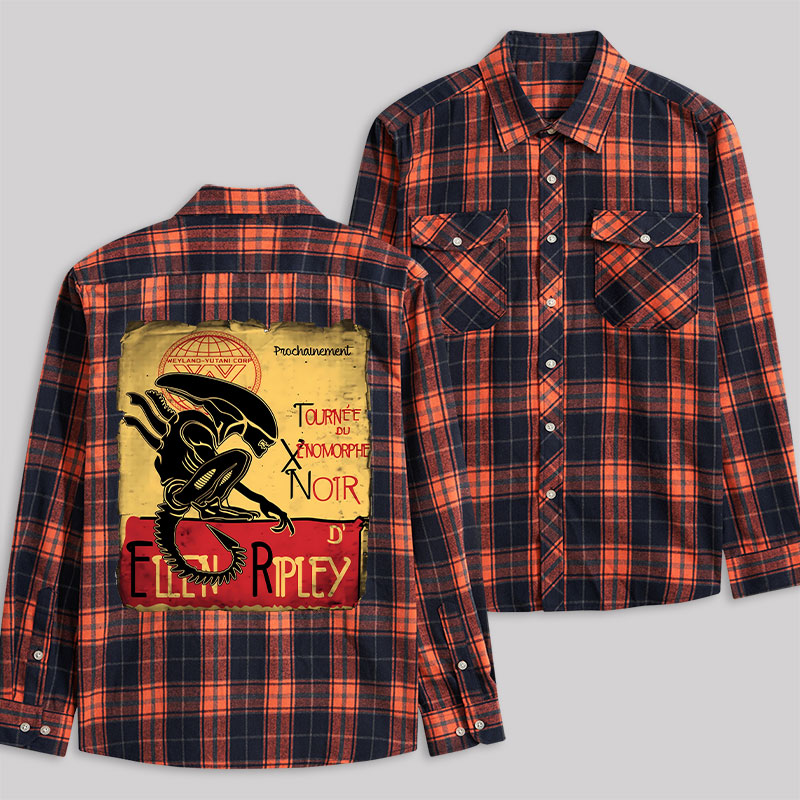Tour of the Xenomorph Plaid Flannel Shirt