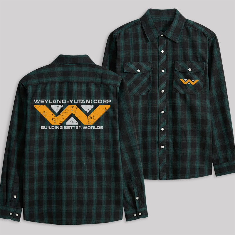 Weyland Building Better World Plaid Flannel Shirt