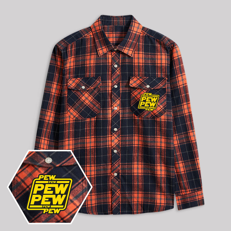 Pew Pew Galaxy Plaid Flannel Shirt