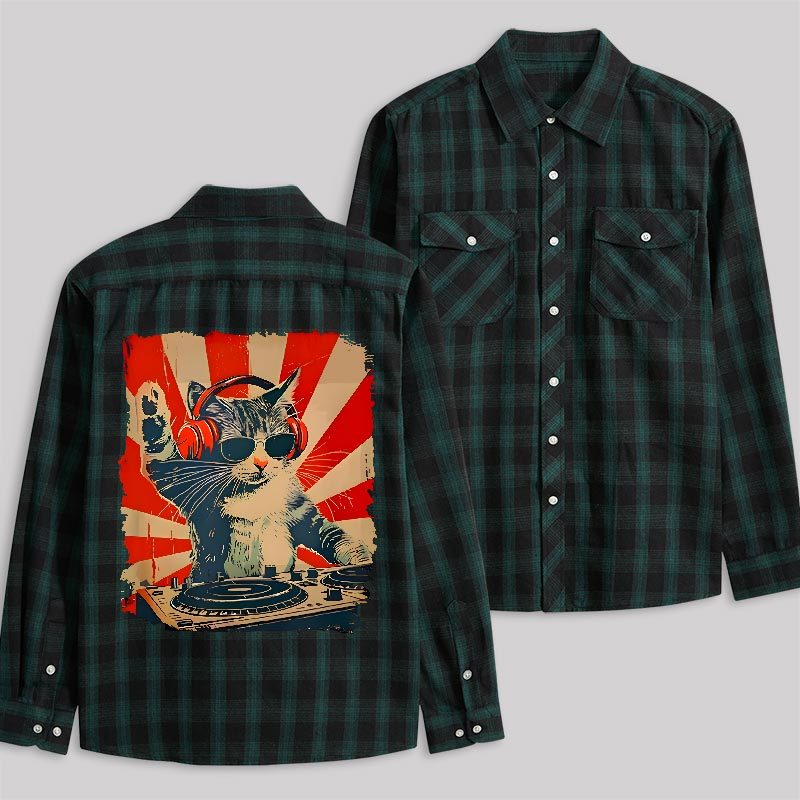 DJ Catnip Revolution Plaid Flannel Shirt