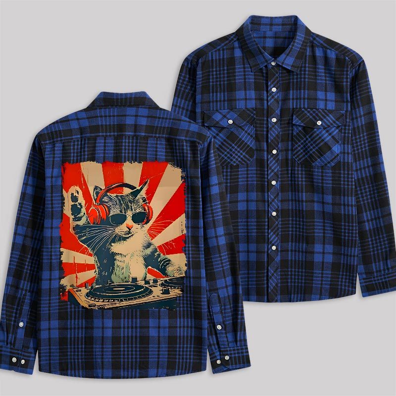DJ Catnip Revolution Plaid Flannel Shirt