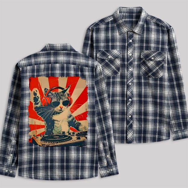 DJ Catnip Revolution Plaid Flannel Shirt