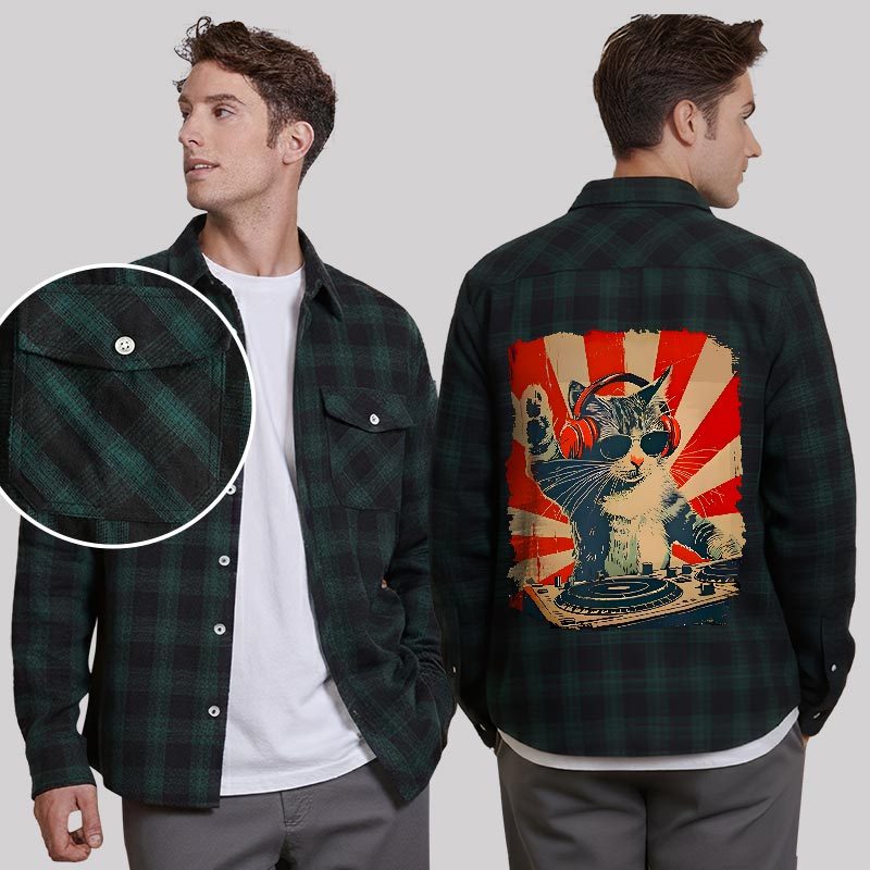 DJ Catnip Revolution Plaid Flannel Shirt