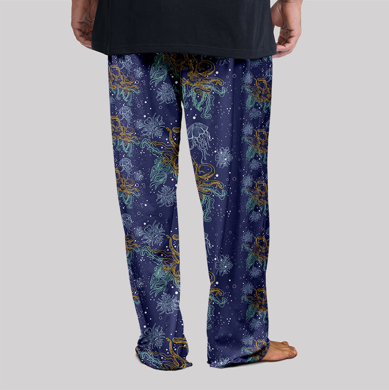 Octopus and Jellyfish on The Seabed Geek Loungewear Pants