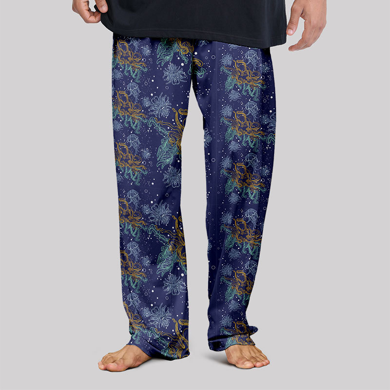 Octopus and Jellyfish on The Seabed Geek Loungewear Pants