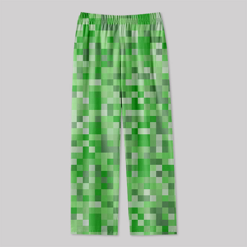 Pixelated Green Vibe Geek Loungewear Pants
